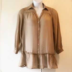 Zara top oversized for a XS Dark Biege